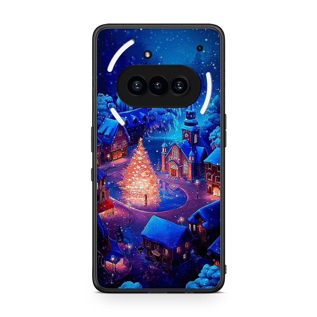 Nothing Phone 3a Xmas Village θήκη από τη Smartfits με σχέδιο στο πίσω μέρος και μαύρο περίβλημα | Smartphone case with colorful back and black bezels by Smartfits