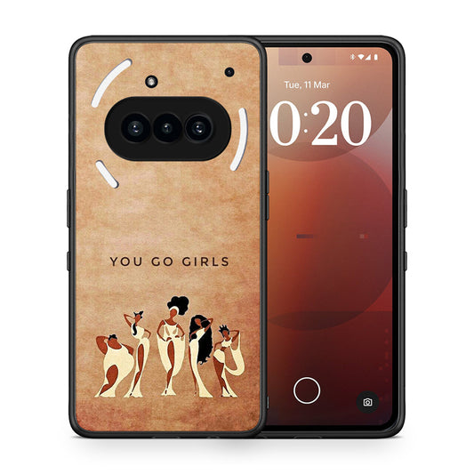 Θήκη Nothing Phone 3a You Go Girl από τη Smartfits με σχέδιο στο πίσω μέρος και μαύρο περίβλημα | Nothing Phone 3a You Go Girl case with colorful back and black bezels