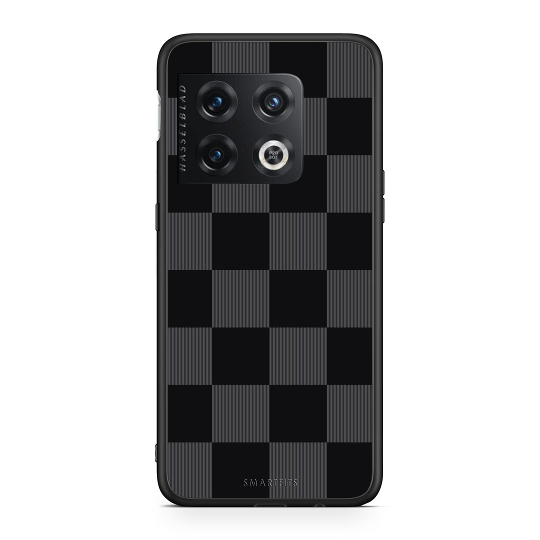 Θήκη OnePlus 10 Pro Black and Charcoal Striped Checks από τη Smartfits με σχέδιο στο πίσω μέρος και μαύρο περίβλημα | OnePlus 10 Pro Black and Charcoal Striped Checks case with colorful back and black bezels