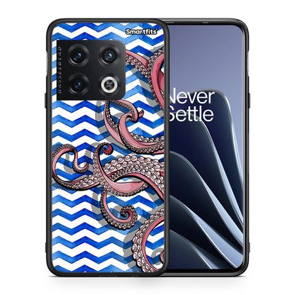 Θήκη OnePlus 10 Pro Chevron Devilfish από τη Smartfits με σχέδιο στο πίσω μέρος και μαύρο περίβλημα | OnePlus 10 Pro Chevron Devilfish case with colorful back and black bezels