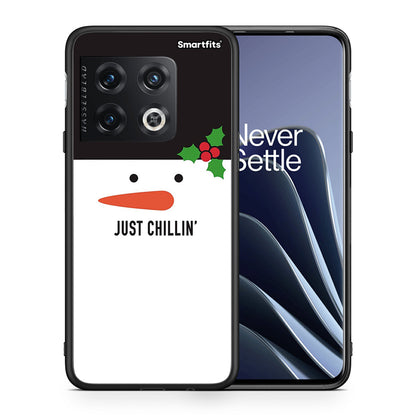 Θήκη OnePlus 10 Pro Christmas Chillin από τη Smartfits με σχέδιο στο πίσω μέρος και μαύρο περίβλημα | OnePlus 10 Pro Christmas Chillin case with colorful back and black bezels
