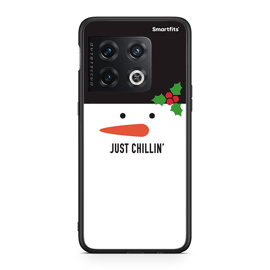 OnePlus 10 Pro Christmas Chillin θήκη από τη Smartfits με σχέδιο στο πίσω μέρος και μαύρο περίβλημα | Smartphone case with colorful back and black bezels by Smartfits