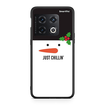 OnePlus 10 Pro Christmas Chillin θήκη από τη Smartfits με σχέδιο στο πίσω μέρος και μαύρο περίβλημα | Smartphone case with colorful back and black bezels by Smartfits