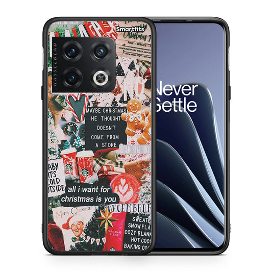 Θήκη OnePlus 10 Pro Christmas Happiness από τη Smartfits με σχέδιο στο πίσω μέρος και μαύρο περίβλημα | OnePlus 10 Pro Christmas Happiness case with colorful back and black bezels