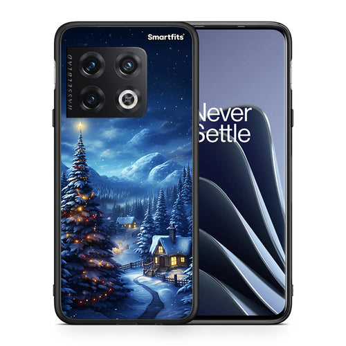 Θήκη OnePlus 10 Pro Christmas Scenery από τη Smartfits με σχέδιο στο πίσω μέρος και μαύρο περίβλημα | OnePlus 10 Pro Christmas Scenery case with colorful back and black bezels