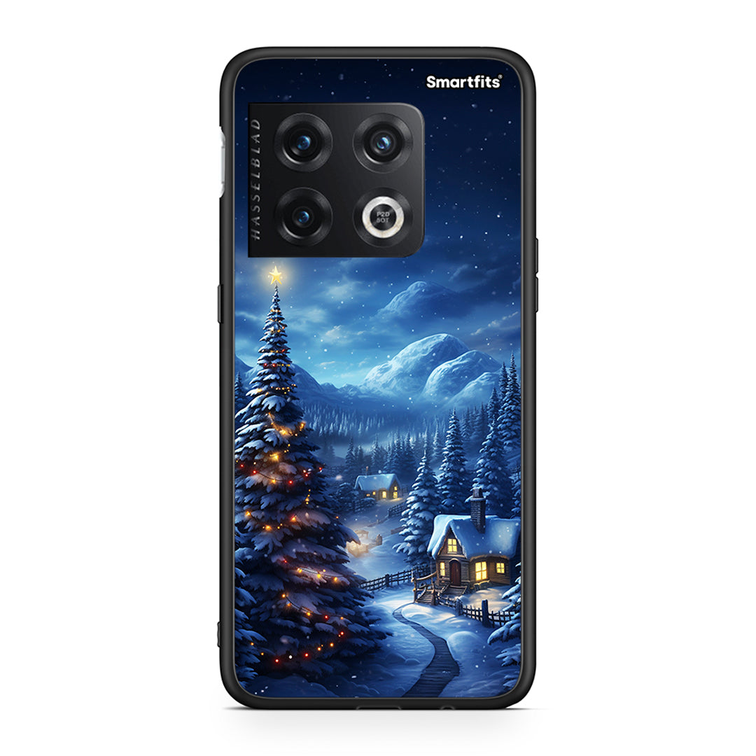 OnePlus 10 Pro Christmas Scenery θήκη από τη Smartfits με σχέδιο στο πίσω μέρος και μαύρο περίβλημα | Smartphone case with colorful back and black bezels by Smartfits