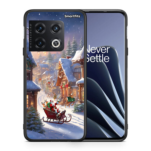 Θήκη OnePlus 10 Pro Christmas Snow από τη Smartfits με σχέδιο στο πίσω μέρος και μαύρο περίβλημα | OnePlus 10 Pro Christmas Snow case with colorful back and black bezels