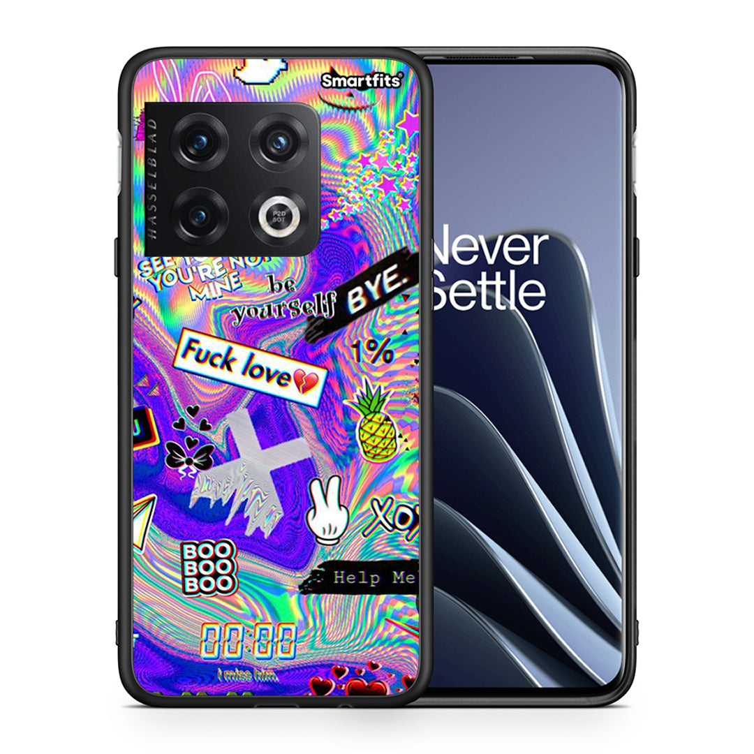 Θήκη OnePlus 10 Pro Game Over από τη Smartfits με σχέδιο στο πίσω μέρος και μαύρο περίβλημα | OnePlus 10 Pro Game Over case with colorful back and black bezels