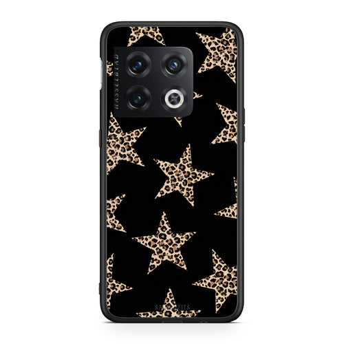 Θήκη OnePlus 10 Pro Leopard Stars on Black από τη Smartfits με σχέδιο στο πίσω μέρος και μαύρο περίβλημα | OnePlus 10 Pro Leopard Stars on Black case with colorful back and black bezels