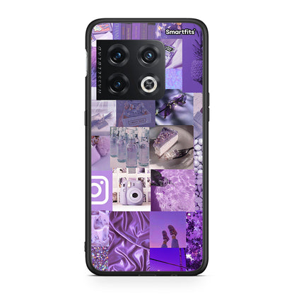 OnePlus 10 Pro Purple Aesthetic Collage θήκη από τη Smartfits με σχέδιο στο πίσω μέρος και μαύρο περίβλημα | Smartphone case with colorful back and black bezels by Smartfits