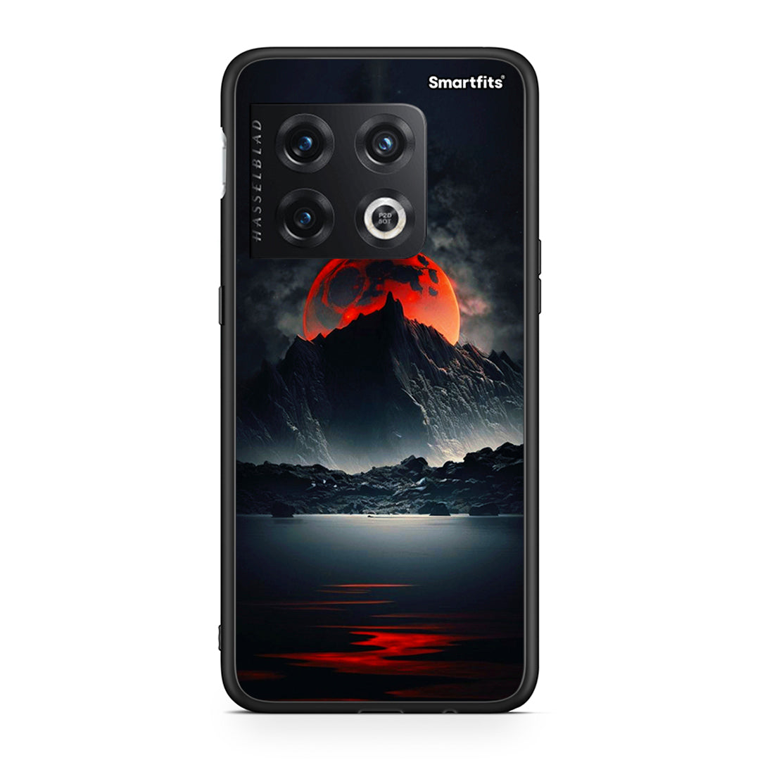 OnePlus 10 Pro Red Full Moon θήκη από τη Smartfits με σχέδιο στο πίσω μέρος και μαύρο περίβλημα | Smartphone case with colorful back and black bezels by Smartfits