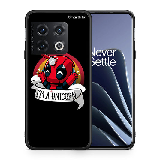 Θήκη OnePlus 10 Pro Unicorn Deadpool από τη Smartfits με σχέδιο στο πίσω μέρος και μαύρο περίβλημα | OnePlus 10 Pro Unicorn Deadpool case with colorful back and black bezels