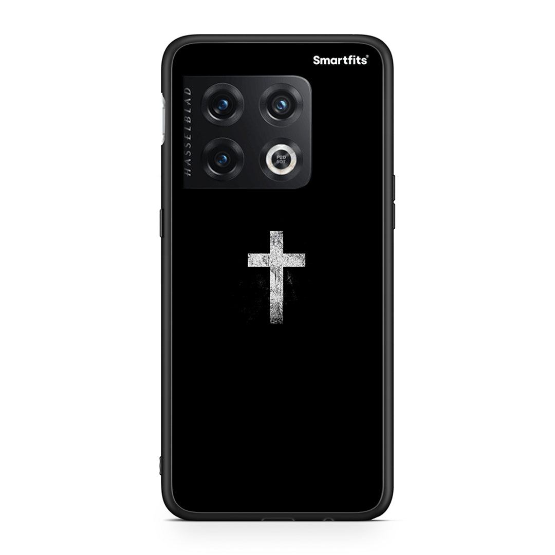 OnePlus 10 Pro White Cross θήκη από τη Smartfits με σχέδιο στο πίσω μέρος και μαύρο περίβλημα | Smartphone case with colorful back and black bezels by Smartfits
