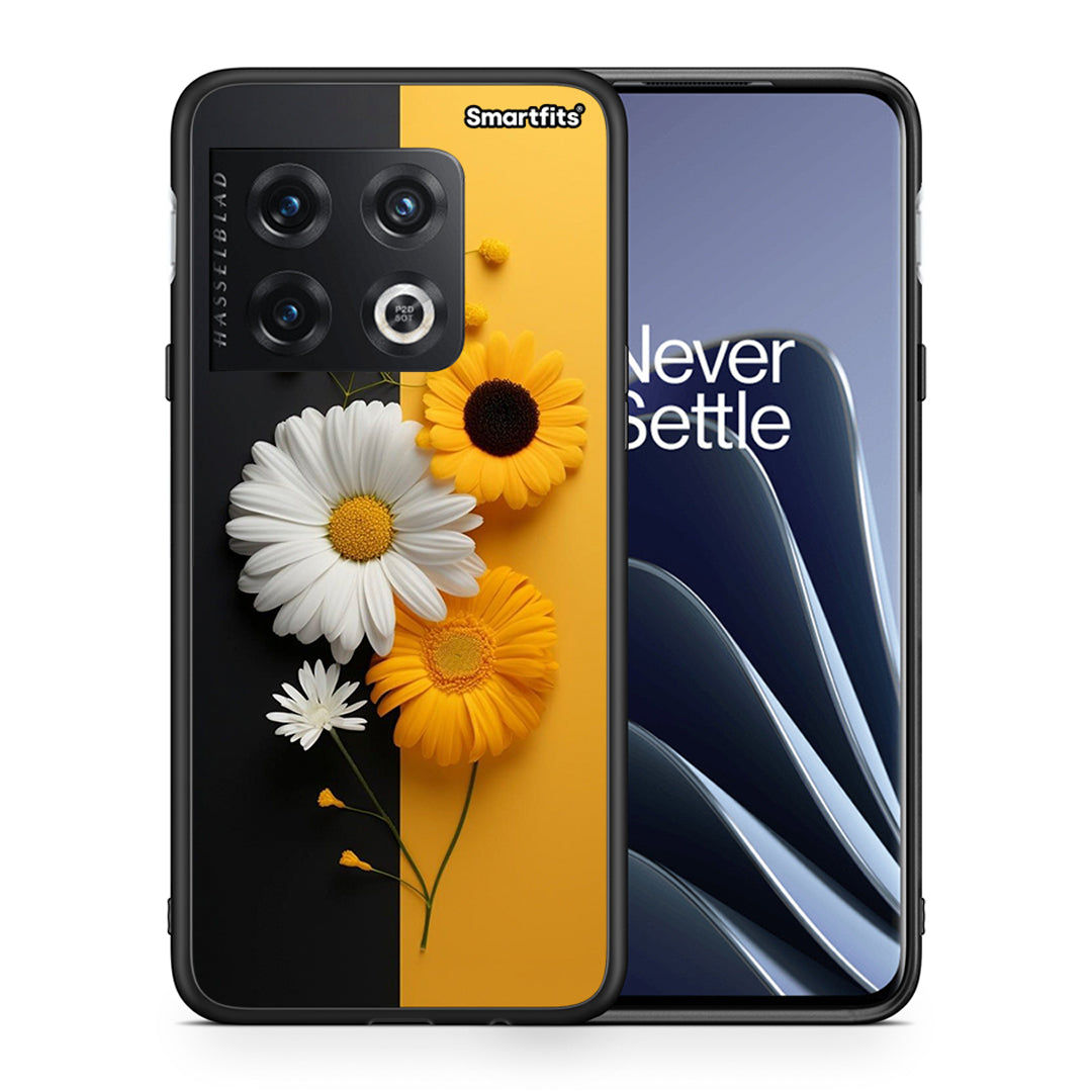 Θήκη OnePlus 10 Pro Yellow Daisies από τη Smartfits με σχέδιο στο πίσω μέρος και μαύρο περίβλημα | OnePlus 10 Pro Yellow Daisies case with colorful back and black bezels