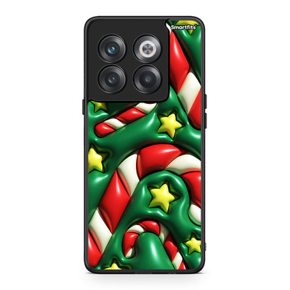 OnePlus 10T Christmas Bubbles θήκη από τη Smartfits με σχέδιο στο πίσω μέρος και μαύρο περίβλημα | Smartphone case with colorful back and black bezels by Smartfits