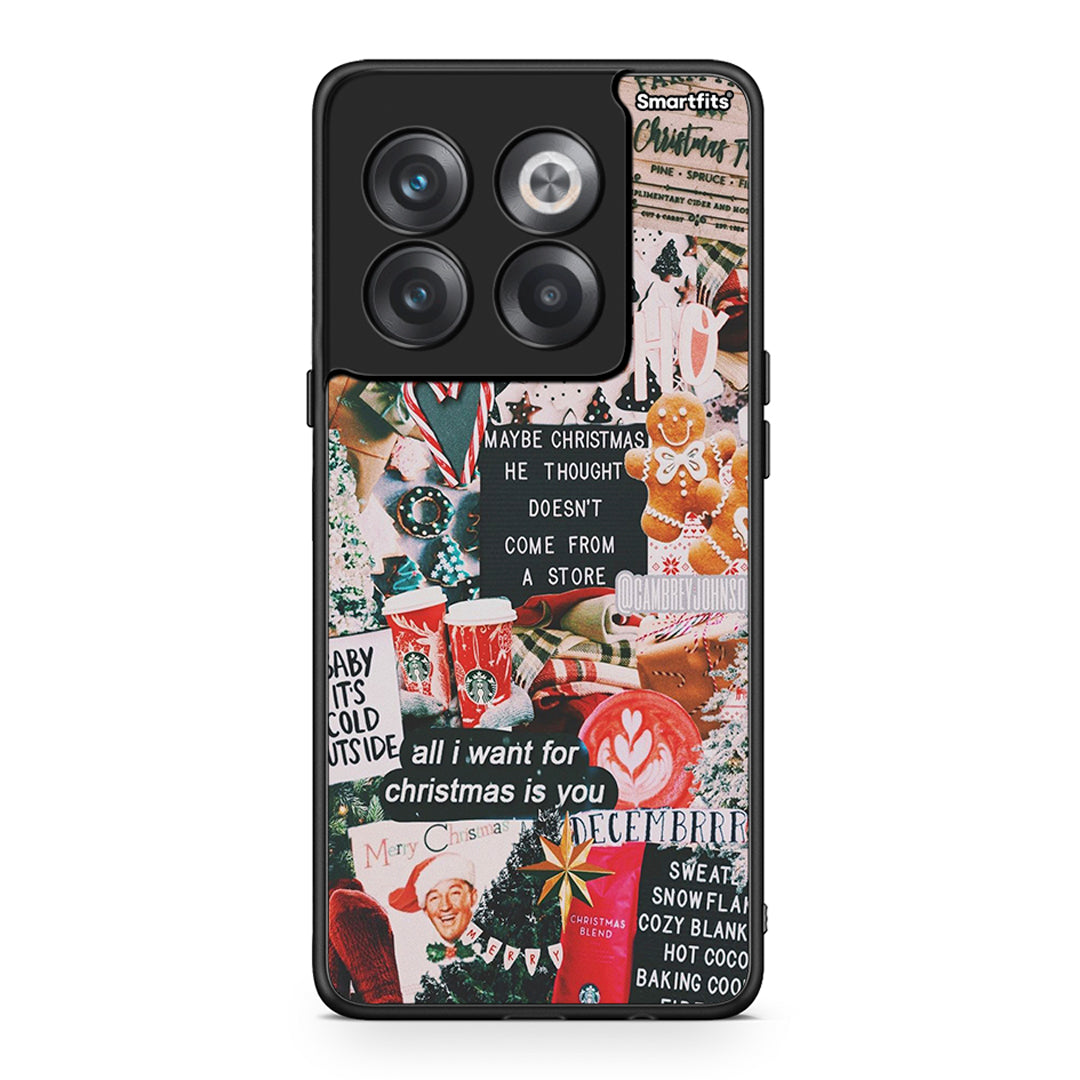 OnePlus 10T Christmas Happiness θήκη από τη Smartfits με σχέδιο στο πίσω μέρος και μαύρο περίβλημα | Smartphone case with colorful back and black bezels by Smartfits