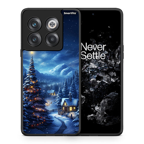 Θήκη OnePlus 10T Christmas Scenery από τη Smartfits με σχέδιο στο πίσω μέρος και μαύρο περίβλημα | OnePlus 10T Christmas Scenery case with colorful back and black bezels