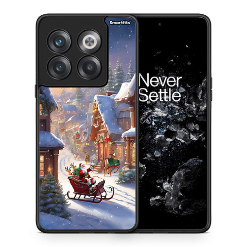 Θήκη OnePlus 10T Christmas Snow από τη Smartfits με σχέδιο στο πίσω μέρος και μαύρο περίβλημα | OnePlus 10T Christmas Snow case with colorful back and black bezels