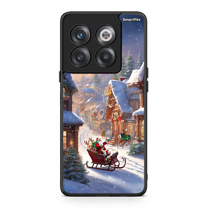 OnePlus 10T Christmas Snow θήκη από τη Smartfits με σχέδιο στο πίσω μέρος και μαύρο περίβλημα | Smartphone case with colorful back and black bezels by Smartfits