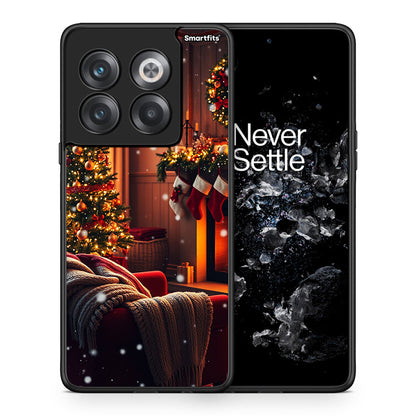 Θήκη OnePlus 10T Home For Christmas από τη Smartfits με σχέδιο στο πίσω μέρος και μαύρο περίβλημα | OnePlus 10T Home For Christmas case with colorful back and black bezels