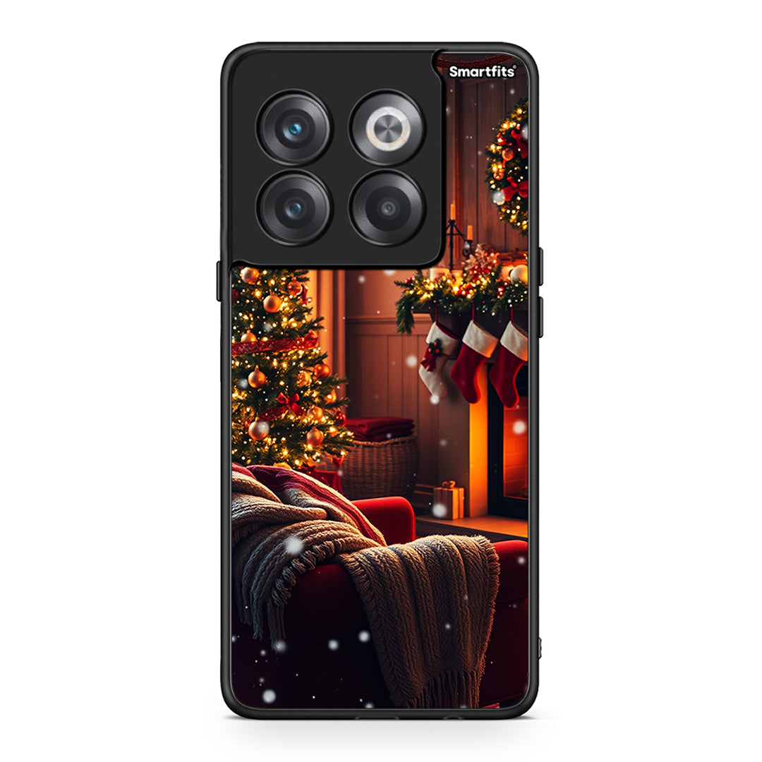 OnePlus 10T Home For Christmas θήκη από τη Smartfits με σχέδιο στο πίσω μέρος και μαύρο περίβλημα | Smartphone case with colorful back and black bezels by Smartfits