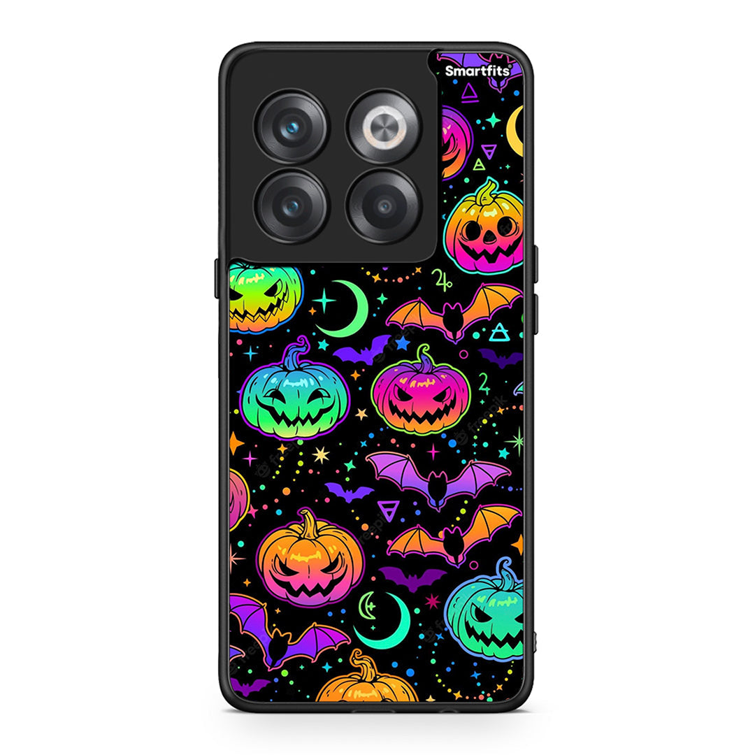 OnePlus 10T Neon Halloween θήκη από τη Smartfits με σχέδιο στο πίσω μέρος και μαύρο περίβλημα | Smartphone case with colorful back and black bezels by Smartfits