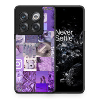 Thumbnail for Θήκη OnePlus 10T Purple Aesthetic Collage από τη Smartfits με σχέδιο στο πίσω μέρος και μαύρο περίβλημα | OnePlus 10T Purple Aesthetic Collage case with colorful back and black bezels