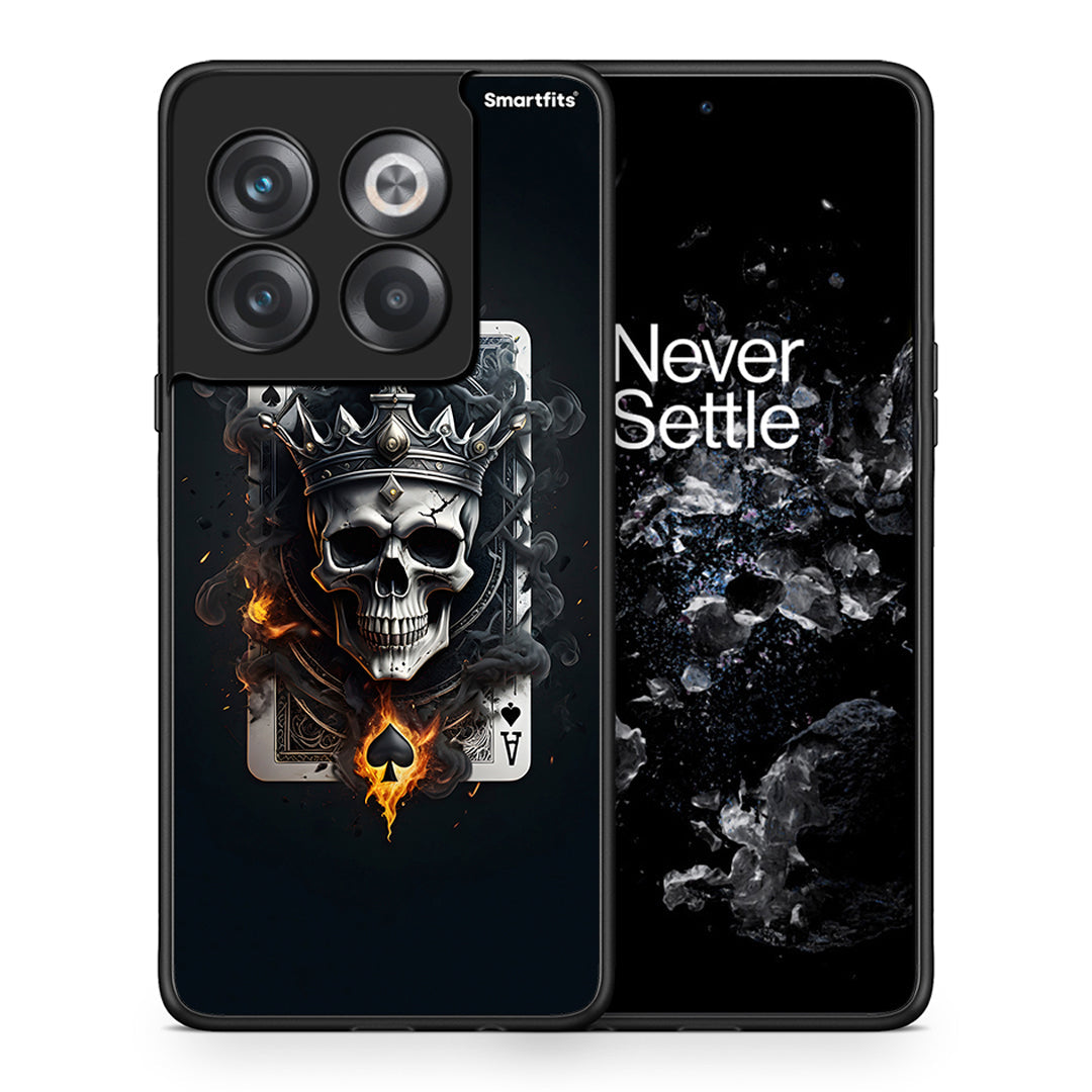 Θήκη OnePlus 10T Skull King Ace από τη Smartfits με σχέδιο στο πίσω μέρος και μαύρο περίβλημα | OnePlus 10T Skull King Ace case with colorful back and black bezels