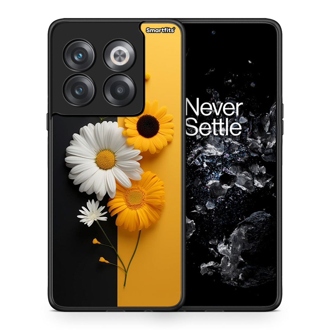 Θήκη OnePlus 10T Yellow Daisies από τη Smartfits με σχέδιο στο πίσω μέρος και μαύρο περίβλημα | OnePlus 10T Yellow Daisies case with colorful back and black bezels