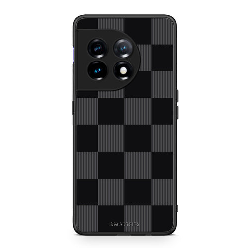 Θήκη OnePlus 11 5G Black and Charcoal Striped Checks από τη Smartfits με σχέδιο στο πίσω μέρος και μαύρο περίβλημα | OnePlus 11 5G Black and Charcoal Striped Checks case with colorful back and black bezels