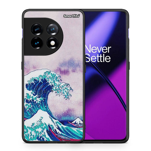 Θήκη OnePlus 11 5G Blue Waves από τη Smartfits με σχέδιο στο πίσω μέρος και μαύρο περίβλημα | OnePlus 11 5G Blue Waves Case with Colorful Back and Black Bezels