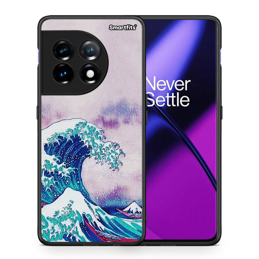 Θήκη OnePlus 11 5G Blue Waves από τη Smartfits με σχέδιο στο πίσω μέρος και μαύρο περίβλημα | OnePlus 11 5G Blue Waves Case with Colorful Back and Black Bezels