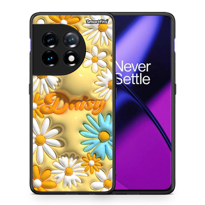 Θήκη OnePlus 11 5G Bubble Daisies από τη Smartfits με σχέδιο στο πίσω μέρος και μαύρο περίβλημα | OnePlus 11 5G Bubble Daisies Case with Colorful Back and Black Bezels