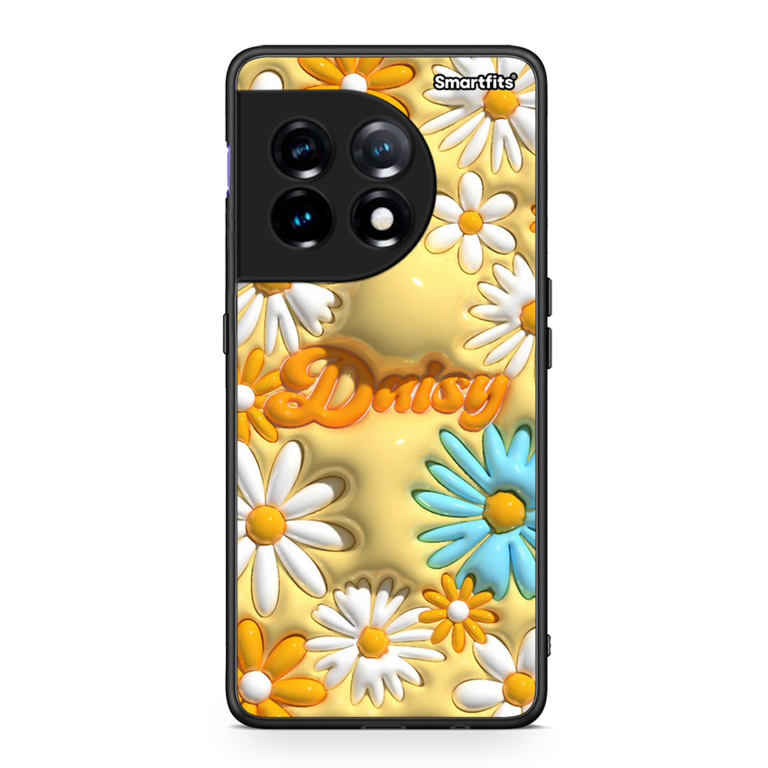 Θήκη OnePlus 11 5G Bubble Daisies από τη Smartfits με σχέδιο στο πίσω μέρος και μαύρο περίβλημα | OnePlus 11 5G Bubble Daisies Case with Colorful Back and Black Bezels