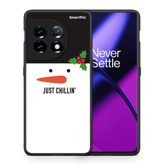 Θήκη OnePlus 11R / ACE 2 5G Christmas Chillin από τη Smartfits με σχέδιο στο πίσω μέρος και μαύρο περίβλημα | OnePlus 11R / ACE 2 5G Christmas Chillin Case with Colorful Back and Black Bezels