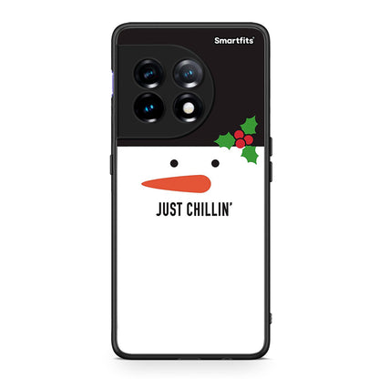 Θήκη OnePlus 11R / ACE 2 5G Christmas Chillin από τη Smartfits με σχέδιο στο πίσω μέρος και μαύρο περίβλημα | OnePlus 11R / ACE 2 5G Christmas Chillin Case with Colorful Back and Black Bezels