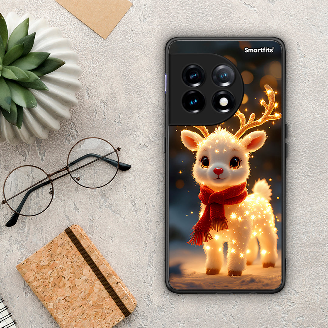 Θήκη OnePlus 11 5G Christmas Cutie από τη Smartfits με σχέδιο στο πίσω μέρος και μαύρο περίβλημα | OnePlus 11 5G Christmas Cutie Case with Colorful Back and Black Bezels