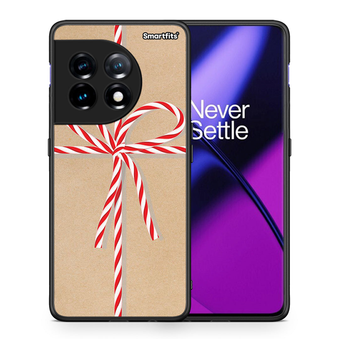 Θήκη OnePlus 11R / ACE 2 5G Christmas Gift από τη Smartfits με σχέδιο στο πίσω μέρος και μαύρο περίβλημα | OnePlus 11R / ACE 2 5G Christmas Gift Case with Colorful Back and Black Bezels