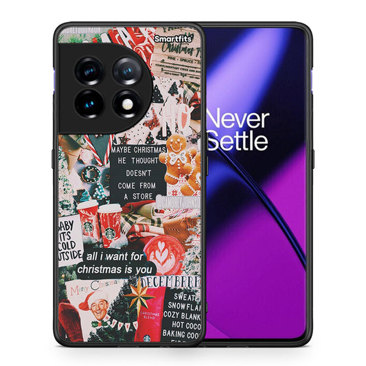 Θήκη OnePlus 11R / ACE 2 5G Christmas Happiness από τη Smartfits με σχέδιο στο πίσω μέρος και μαύρο περίβλημα | OnePlus 11R / ACE 2 5G Christmas Happiness Case with Colorful Back and Black Bezels