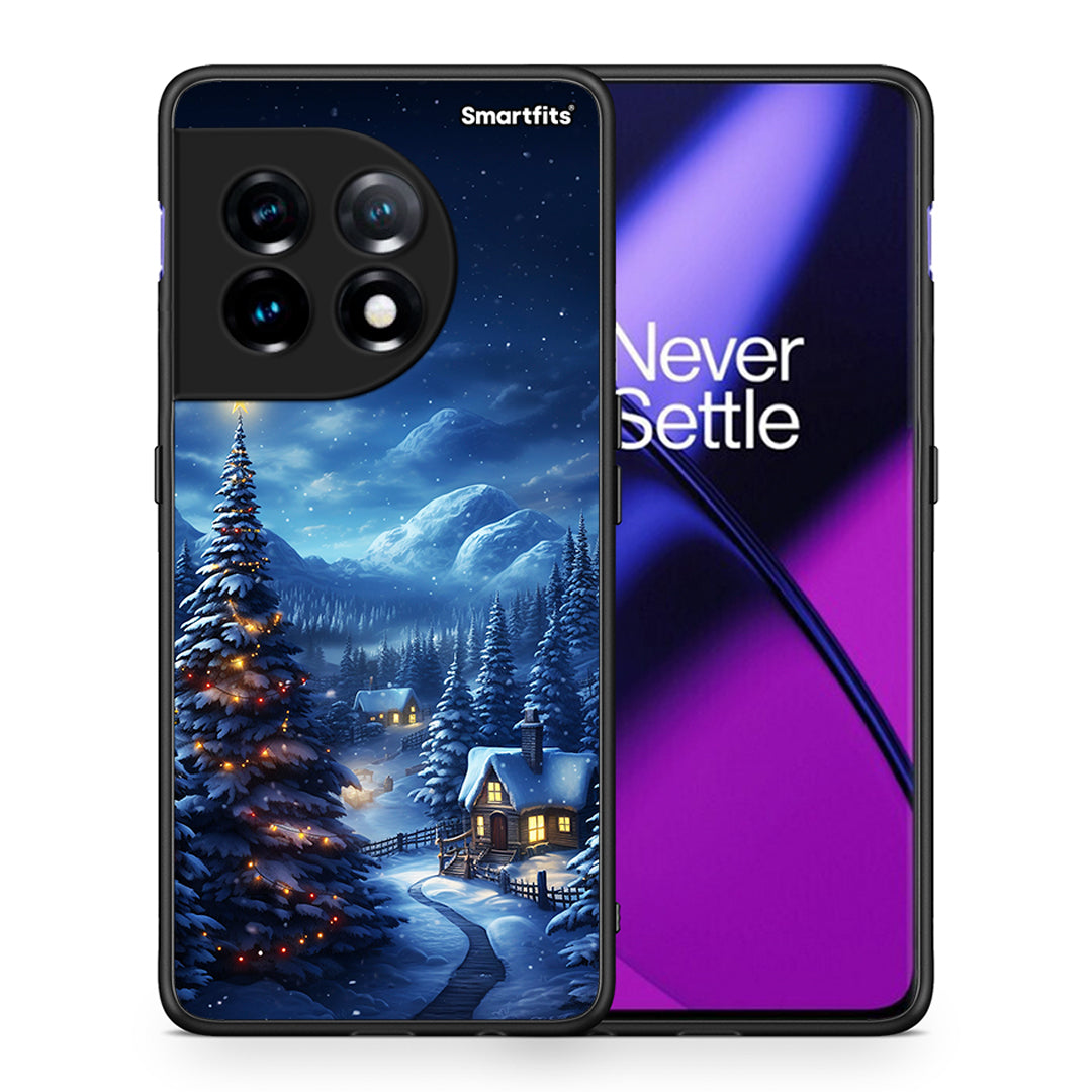 Θήκη OnePlus 11 5G Christmas Scenery από τη Smartfits με σχέδιο στο πίσω μέρος και μαύρο περίβλημα | OnePlus 11 5G Christmas Scenery Case with Colorful Back and Black Bezels