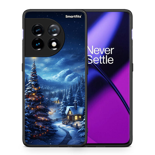 Θήκη OnePlus 11R / ACE 2 5G Christmas Scenery από τη Smartfits με σχέδιο στο πίσω μέρος και μαύρο περίβλημα | OnePlus 11R / ACE 2 5G Christmas Scenery Case with Colorful Back and Black Bezels