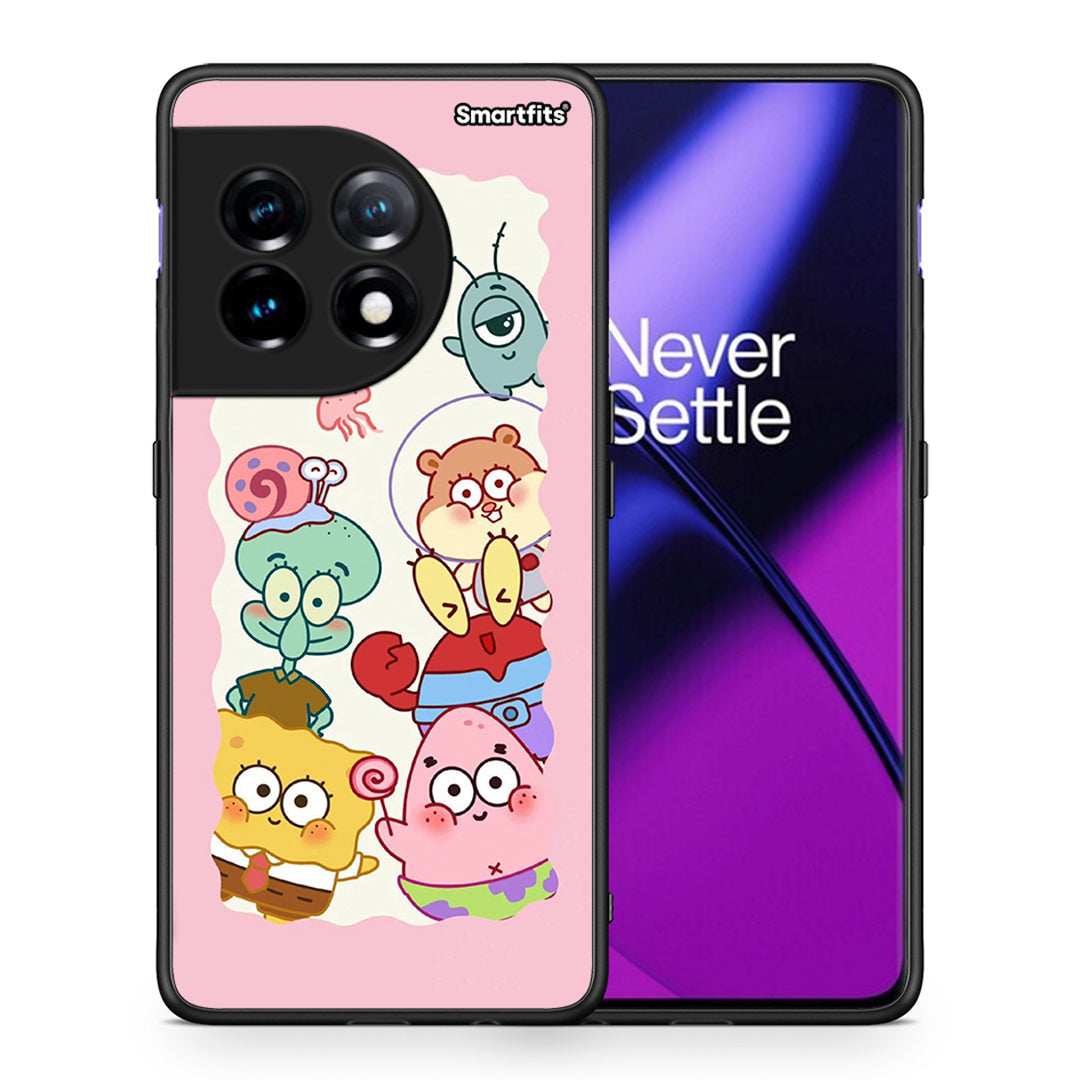 Θήκη OnePlus 11 5G Cute Companion από τη Smartfits με σχέδιο στο πίσω μέρος και μαύρο περίβλημα | OnePlus 11 5G Cute Companion Case with Colorful Back and Black Bezels