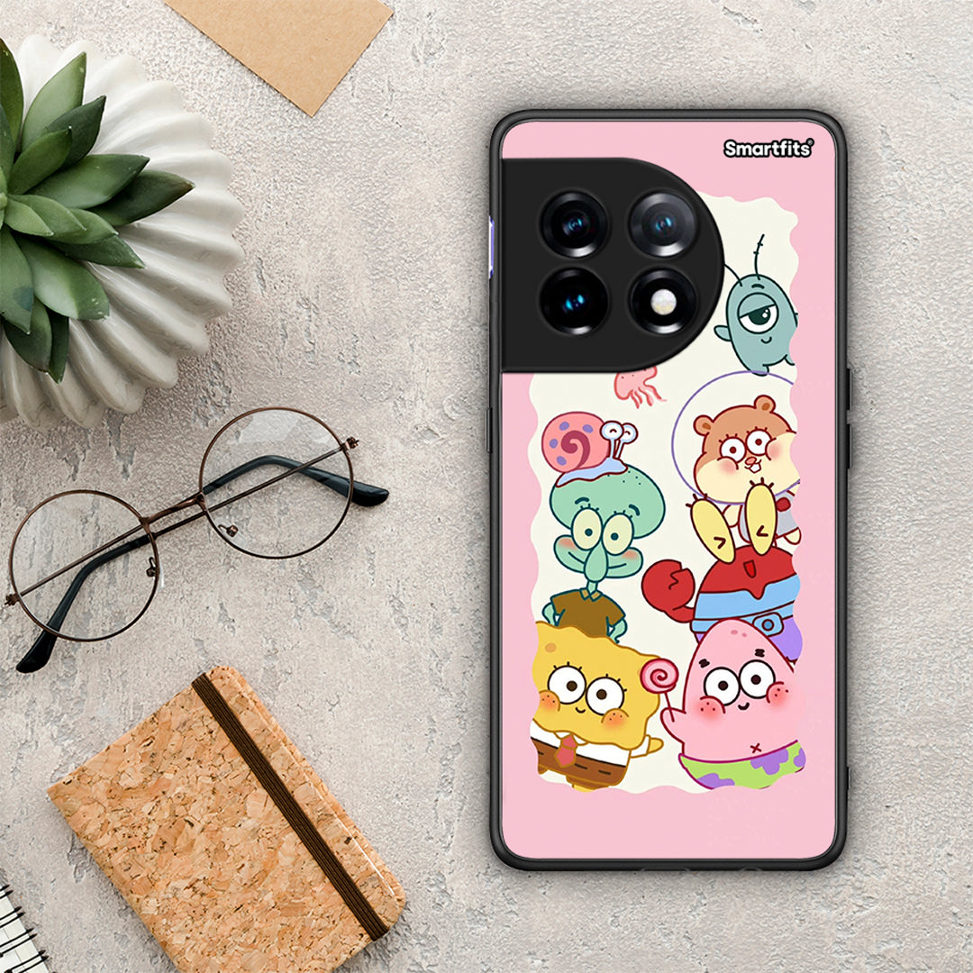 Θήκη OnePlus 11R / ACE 2 5G Cute Companion από τη Smartfits με σχέδιο στο πίσω μέρος και μαύρο περίβλημα | OnePlus 11R / ACE 2 5G Cute Companion Case with Colorful Back and Black Bezels