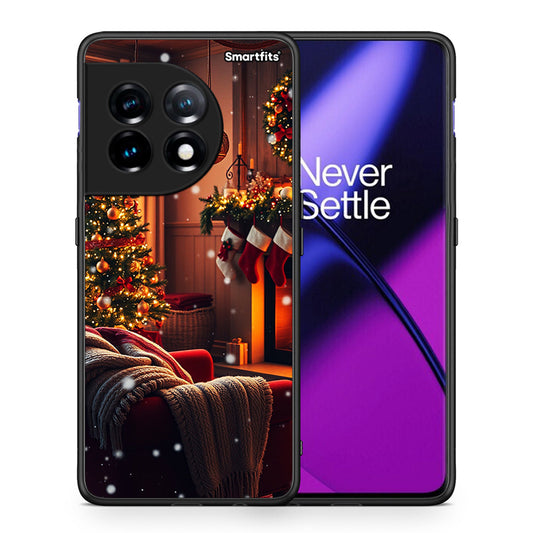 Θήκη OnePlus 11 5G Home For Christmas από τη Smartfits με σχέδιο στο πίσω μέρος και μαύρο περίβλημα | OnePlus 11 5G Home For Christmas Case with Colorful Back and Black Bezels