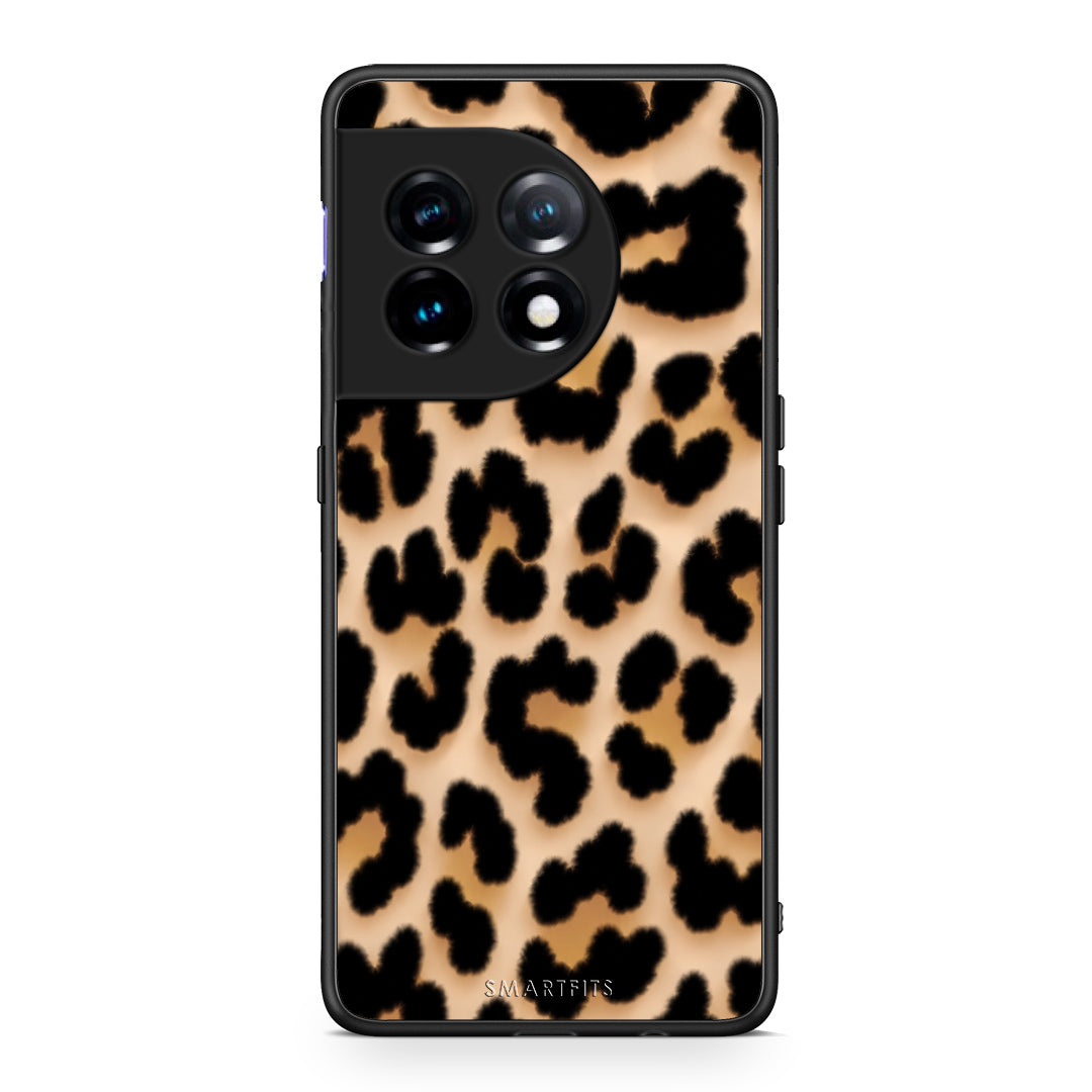 Θήκη OnePlus 11 5G Leopard Print Tan Large από τη Smartfits με σχέδιο στο πίσω μέρος και μαύρο περίβλημα | OnePlus 11 5G Leopard Print Tan Large case with colorful back and black bezels