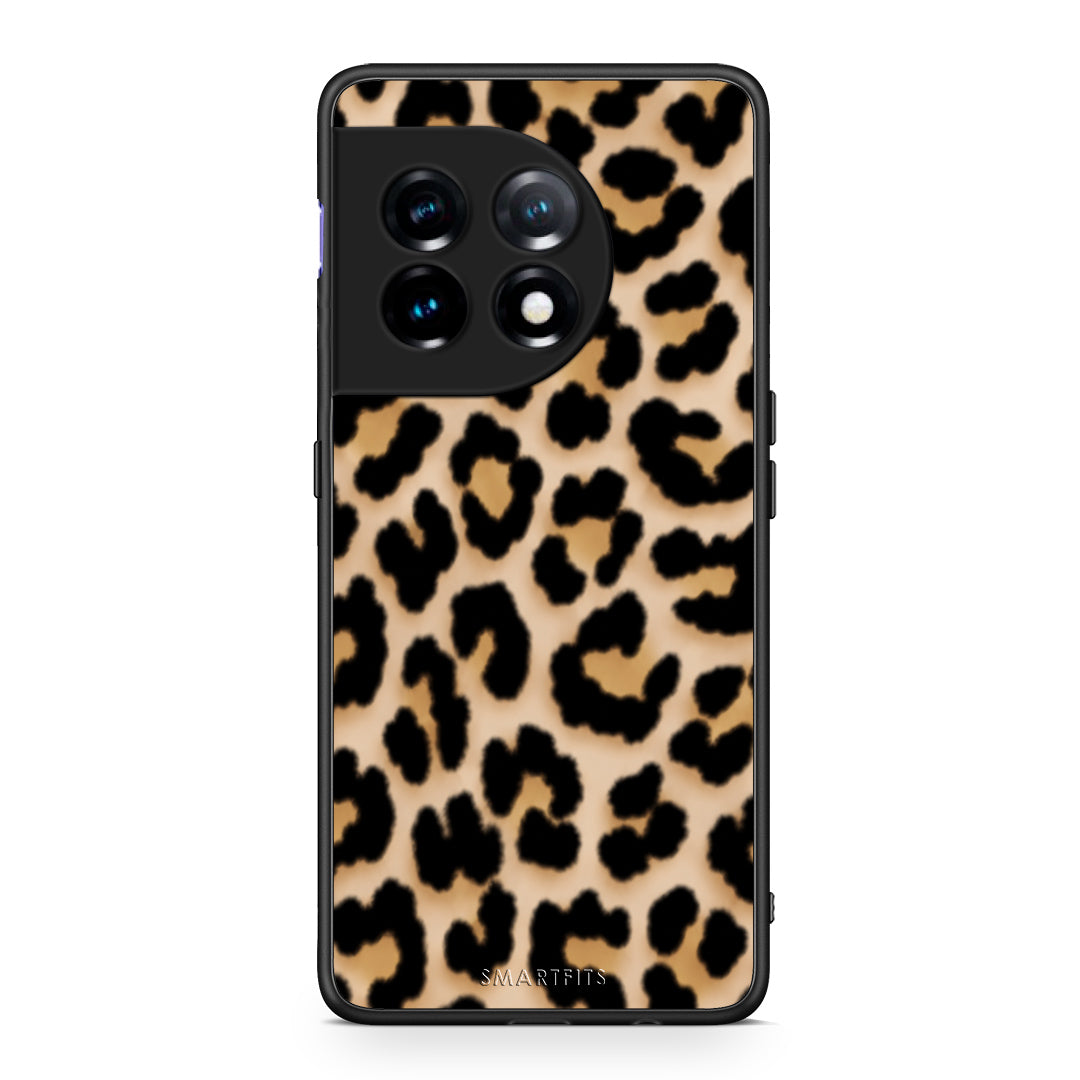Θήκη OnePlus 11 5G Leopard Print Tan Small από τη Smartfits με σχέδιο στο πίσω μέρος και μαύρο περίβλημα | OnePlus 11 5G Leopard Print Tan Small case with colorful back and black bezels