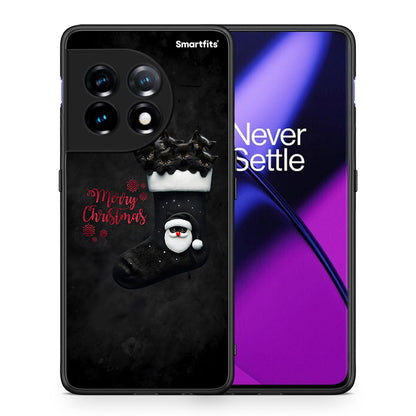 Θήκη OnePlus 11R / ACE 2 5G Merry Cat Christmas από τη Smartfits με σχέδιο στο πίσω μέρος και μαύρο περίβλημα | OnePlus 11R / ACE 2 5G Merry Cat Christmas Case with Colorful Back and Black Bezels