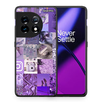 Thumbnail for Θήκη OnePlus 11 5G Purple Aesthetic Collage από τη Smartfits με σχέδιο στο πίσω μέρος και μαύρο περίβλημα | OnePlus 11 5G Purple Aesthetic Collage Case with Colorful Back and Black Bezels