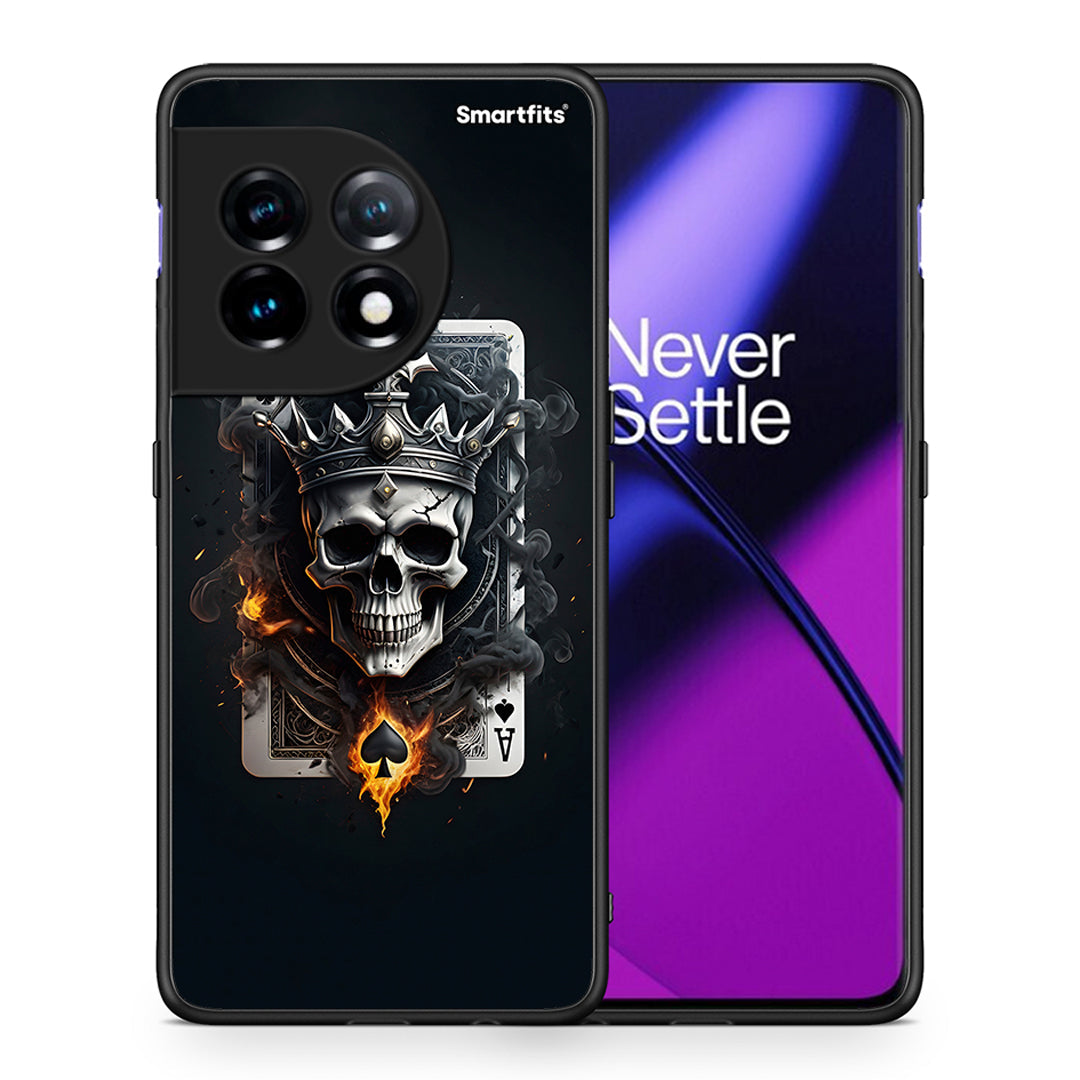 Θήκη OnePlus 11 5G Skull King Ace από τη Smartfits με σχέδιο στο πίσω μέρος και μαύρο περίβλημα | OnePlus 11 5G Skull King Ace Case with Colorful Back and Black Bezels