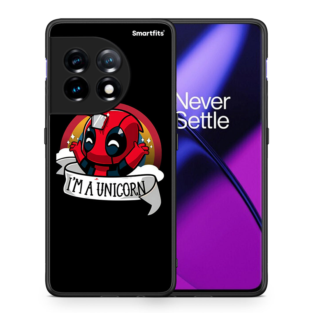 Θήκη OnePlus 11 5G Unicorn Deadpool από τη Smartfits με σχέδιο στο πίσω μέρος και μαύρο περίβλημα | OnePlus 11 5G Unicorn Deadpool Case with Colorful Back and Black Bezels